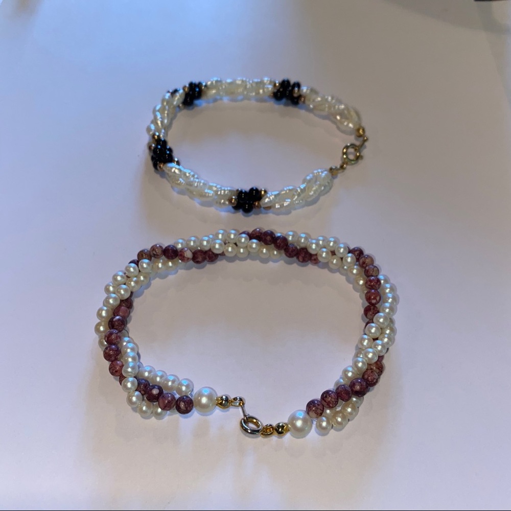 2 Costume Jewelry Beaded Bracelets